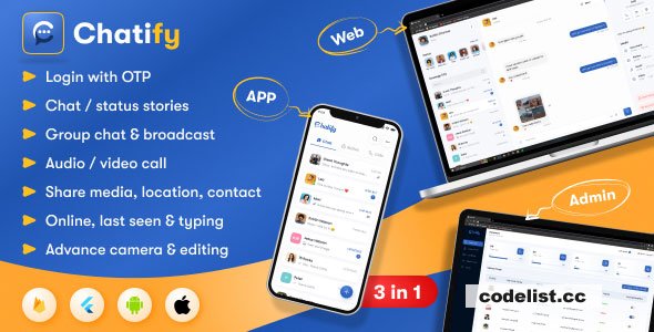 Chatify v1.0.9 - Whatsapp Clone Full Chat & Call App
