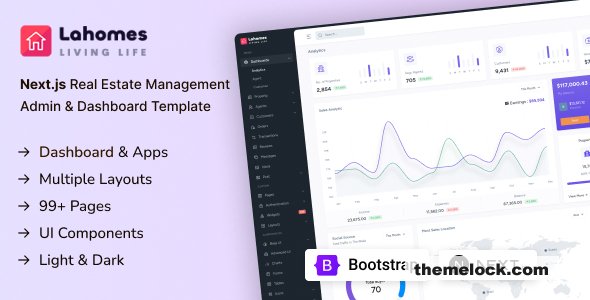 Lahomes - Nextjs Real Estate Management Admin & Dashboard Template
