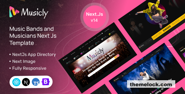 Musicly - Music Bands and Musicians Next Js Template