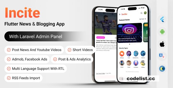 Incite News App v3.0 - Short News App Complete Solution