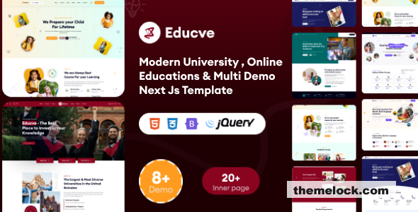 Educve - University, Online Courses & Multi Demo Education Next Js Template