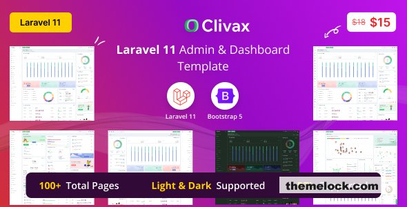 Clivax - Laravel Admin & Dashboard Template