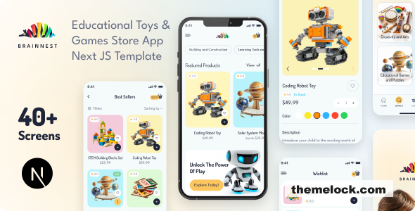 BrainNest - Educational Toys & Games Store Next JS Mobile App
