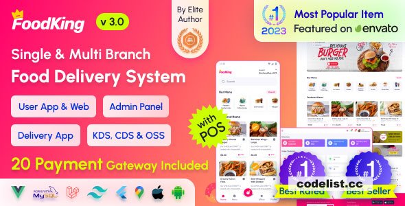 FoodKing v3.4 - Restaurant Food Delivery System with Admin Panel & Delivery Man App - Restaurant POS - nulled