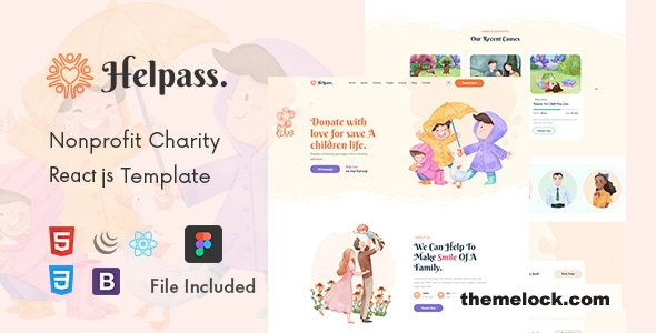 Helpass - Charity Nonprofit React Js Template