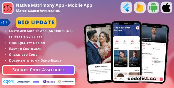 Native Matrimony App v1.7 - Mobile App - ADDON
