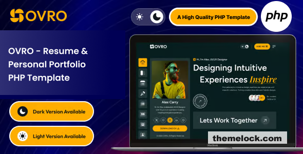 Ovro – Resume & Personal Portfolio PHP Template