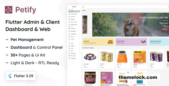 Petify - Flutter 3 Admin & Dashboard Kit