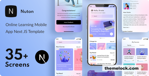 Nuton – Online Learning Next JS Mobile App | PWA