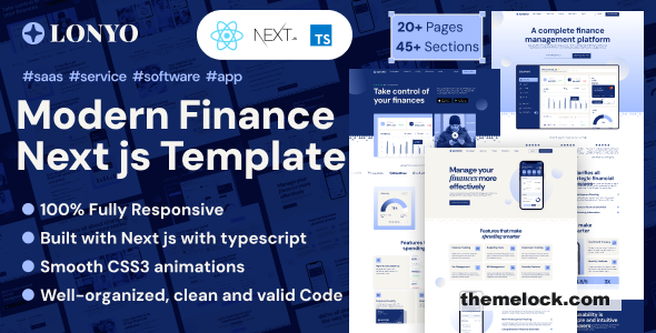 Lonyo - Sass And software React Next js Template