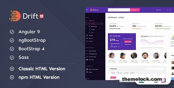 Drift v2.2.0 - Angular 10 Admin Template with BootStrap 4