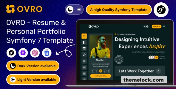 Ovro – Symfony 7 Resume & Personal Portfolio Template