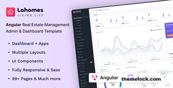 Lahomes - Angular 18 Real Estate Management Admin Dashboard Template