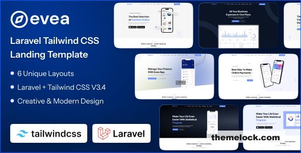 Evea - App Laravel Landing Page Template