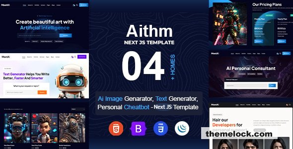 Aithm - AI Agency & Futuristic Startup Next JS Template