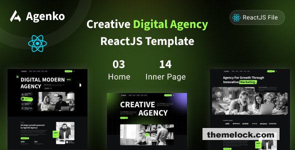 Agenko - Creative Digital Agency ReactJS Template