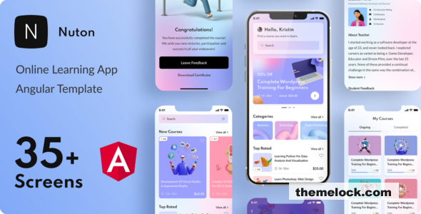 Nuton – Online Learning Platform Angular Mobile App | PWA
