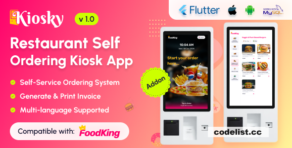 Kiosky v1.0 – Restaurant Self Ordering Kiosk App for FoodKing