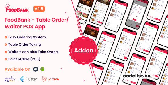 FoodBank v1.5 - Table Order/Waiter Point Of Sale (POS) App