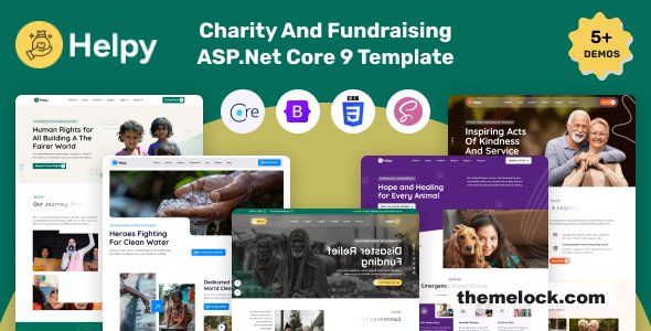 Helpy - Charity And Fundraising ASP.Net Core 9 Template