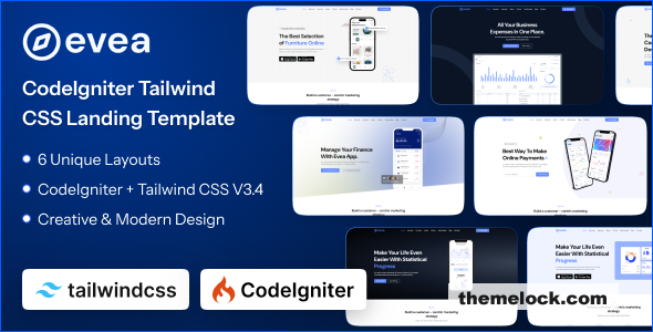 Evea - CodeIgniter App Landing Page Template