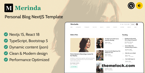 Merinda - Personal Blog NextJS Template