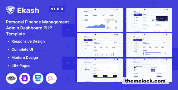 Ekash - Personal Finance Management Admin Dashboard PHP Template
