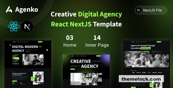 Agenko - Creative Digital Agency React NextJS Template