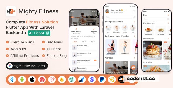 MightyFitness v8.0 - Complete Fitness Solution Flutter App With Laravel Backend + ChatGPT (AIFitbot)