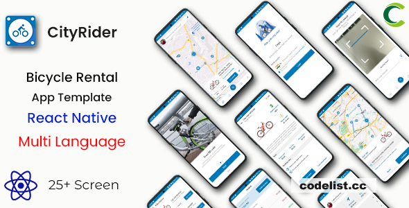 Bicycle Rental App Template in React Native v1.0 - CityRider - Multi Language