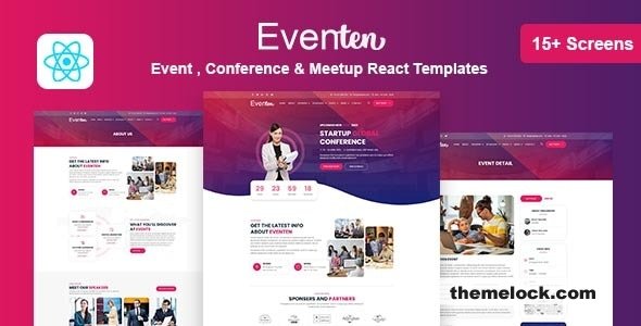 Eventen - Event , Conference & Meetup React Templates