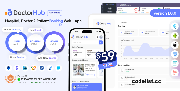 DoctorHub v1.0 – Hospital, Doctor & Patient Booking Full Solution