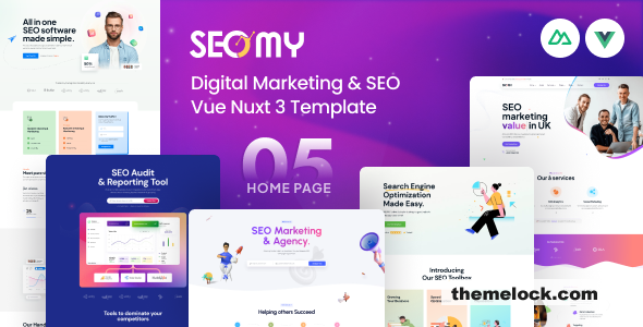 SEOMY - Digital Marketing & SEO Agency Vue Nuxt 3 Template