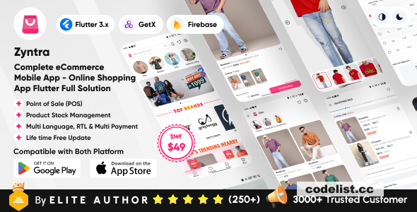 Zyntra v1.0 - Complete eCommerce Mobile App - Online Shopping App - eCommerce Store App Flutter Solution