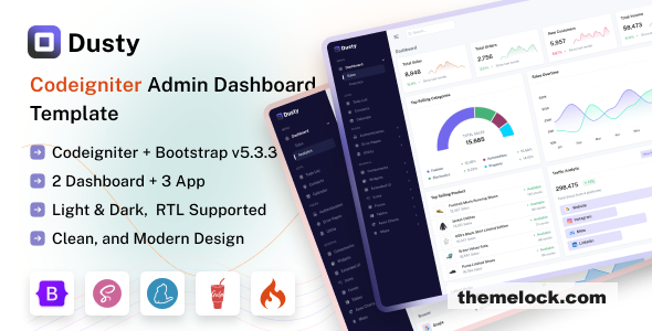 Dusty - Codeigniter Admin & Dashboard Template