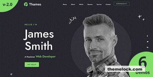 Thames - One Page Personal Portfolio React Next Js 15 Template