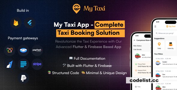 MyTaxi v8.0 - Complete Flutter Taxi Booking, Intercity Ride & Parcel Delivery