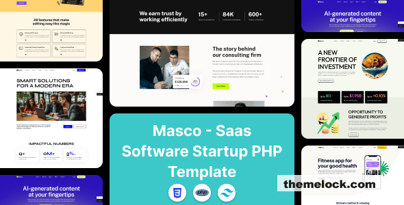 Masco - Saas Software Startup Tailwind PHP Template