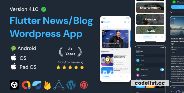 NewsPro v4.1.0 - Blog/News/Article App For Wordpress