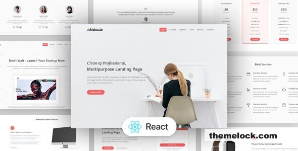 Vakavia v2.1.0 - React Landing Page Template
