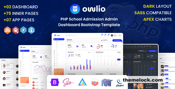 Owlio - PHP School Education Admin Dashboard Template