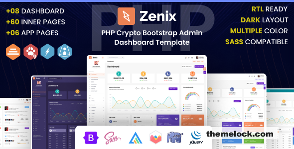 Zenix v1.0.1 - Crypto Bootstrap PHP Admin Dashboard Template