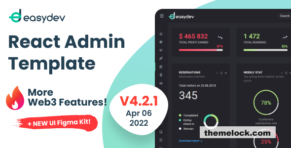 EasyDev v4.2.1 - Web3 React BS5 Admin & Dashboard Template + Figma