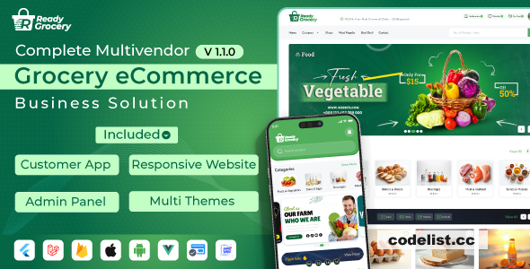 ReadyGrocery v1.3.0 - Multivendor Grocery & eCommerce Mobile App with Website & Laravel Admin Panel