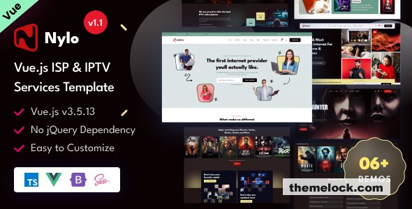 Nylo - ISP & IPTV Services Vue.js Template