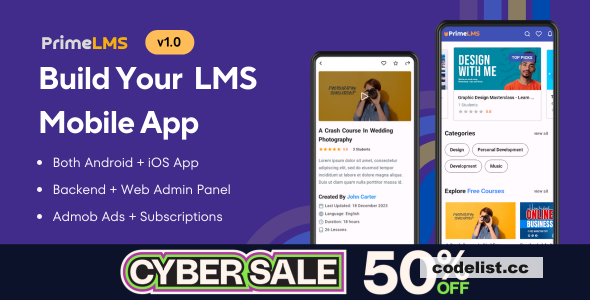 Prime LMS v1.0.6 - Online Course Learning Flutter Mobile App