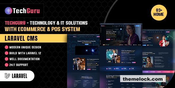 Techguru - Technology & IT Solutions With Ecommerce & POS System Laravel CMS Theme - 19 November 2025