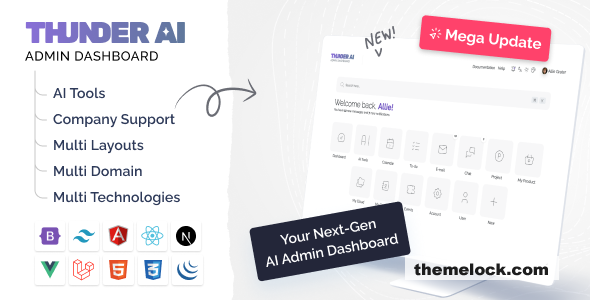 Thunder AI v1.8.3 - AI Kit Admin Dashboard Template