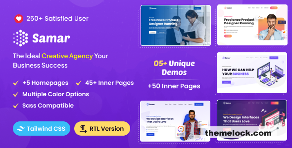 Samar v1.1.1 - Tailwind CSS Creative Agency Template + RTL