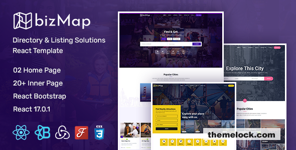 BizMap v1.1 - Business Directory Listing React & Bootstrap Template